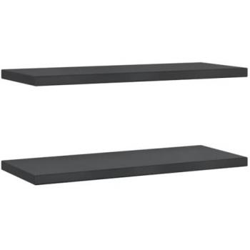 Estantes de Pared 2 uds Acero Inoxidable Negro 75x30x3 cm, Estante Flotante