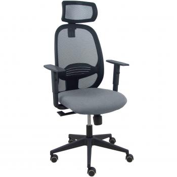 Silla Cilanco negra malla negra asiento bali gris brazo regulable cabecero regulable