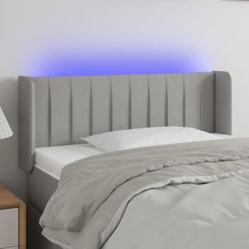 Cabecero LED de tela gris claro 83x16x78/88 cm