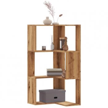 Corner Bookcase 3-Tier Artisan Oak 50x50x102 cm Engineered Wood