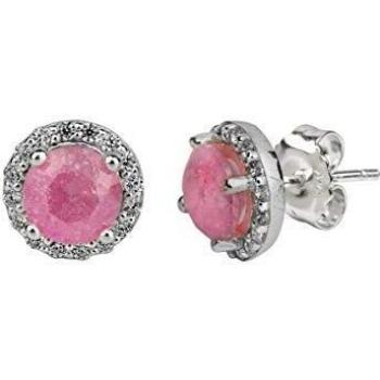 VIDAL & VIDAL Pendientes Plata Circonitas pink ice