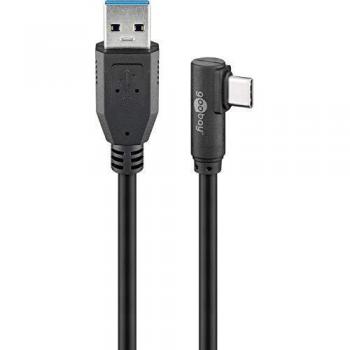 Cable USB 3.0 Tipo A a USB-C Acodado Macho/Macho 3 Metros Negro