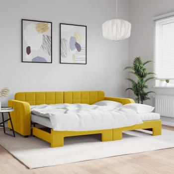 Sofá Cama Nido Amarillo 90x200 cm con Colchones de Terciopelo