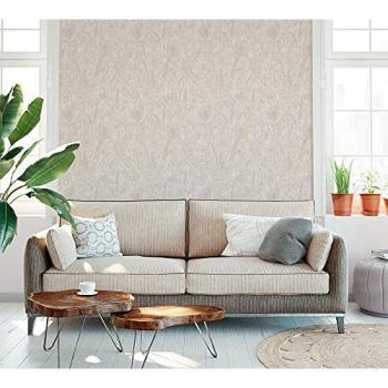 Papel pintado floral gris y plata con brillo - 53 cm x 10,05 m - A.S. Création