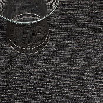 Chilewich Skinny Stripe Doormat, 18 in. W x 28 in. L, Black/Gray, Polyester/Vinyl