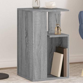 Mesa auxiliar de madera de ingeniería 35x35x60 cm en Blanco, Negro y Roble Sonoma - Mesita de Salón o Comedor o Auxiliar Mesa de Café
