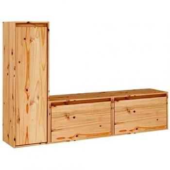 Mueble de TV 3 piezas madera maciza de pino vidaXL