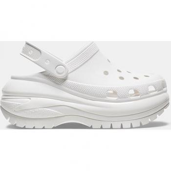 Zuecos de mujer Crocs Classic Mega Crush con plataforma - Color blanco - Talla M4/W5