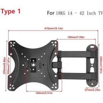 Soporte de pared universal para TV y monitor LCD/LED, inclinación de 15 grados, compatible con pantallas de 14 a 26 / 42 pulgadas