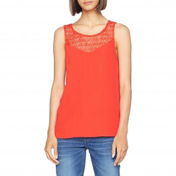 Only Onlcannes Lace Top Wvn, Camiseta sin Mangas para Mujer, Rojo
