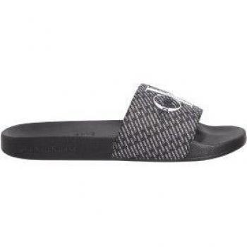 Chanclas Slide Aop negro con logo de Calvin Klein