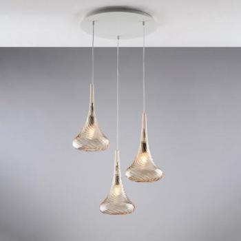 Lámpara Colgante Moderna Ámbar 3 Luces E27