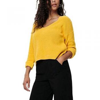 Only Women's Brynn Pullover Reversible Yellow in Size Medium
