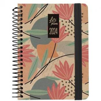 Agenda Grafoplas Nature Marrón 2024 Flores A6