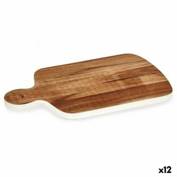 KINVARA Tabla de Cortar de Madera de Acacia - Blanco - 25,7 x 1,5 x 40 cm - Pack de 12 Unidades