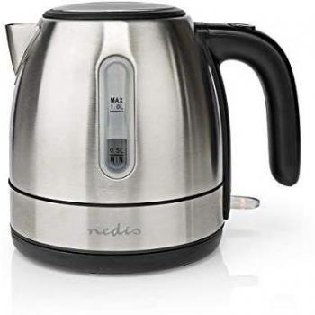 Hervidor de agua de 1 litro de acero inoxidable con giro de 360°.