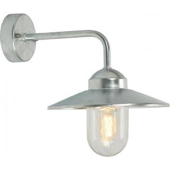 Aplique de jardín galvanizado Vansbro 33,5 cm, cúpula de pared, IP55, 1 luz, casquillo E27