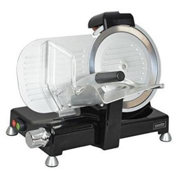 Cortadora Eléctrica Pro KitchenChef KCPTR250N 140W, Aluminio Negro, Cuchilla de 25,5 cm y Corte Ajustable de 0 a 1,5 cm