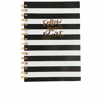 Cuaderno de Notas Inca A5 Rayas Negro Blanco 16 x 21 cm Estándar 1 unidad