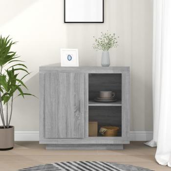Aparador de Almacenaje Moderno 80x40x75 cm con Puertas y Cajón de Madera, Armario Auxiliar y Buffet en color gris Sonoma