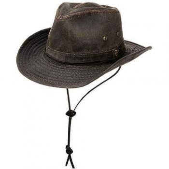 Sombrero Outdoor Stetson Diaz - Marrón - Talla M (56-57 cm) - Con Protección UV 40+ y Diseño de Algodón Lavado