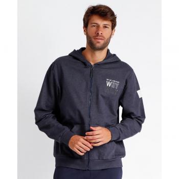 Chaqueta Planet para Hombre en Azul Marino con Manga Larga y Cierre de Cremallera