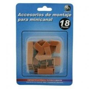 ElectroDH Kit en Blister de 18 Accesorios de Montaje para minicanal de 48.010/M, Color Marfil, 8430552122547
