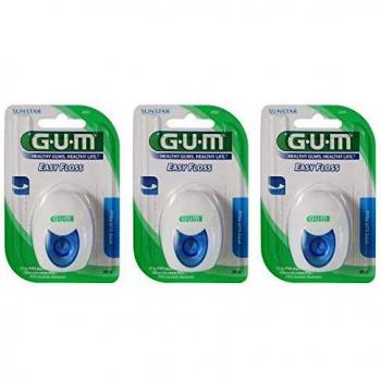 Gum Easy Floss PTFE Waxed Dental Floss 30m, pack of 3