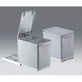 Wesco basic-2 cubo de basura 2 x 7,5 L extensión completa 30-unidades cocina papelera * 40637