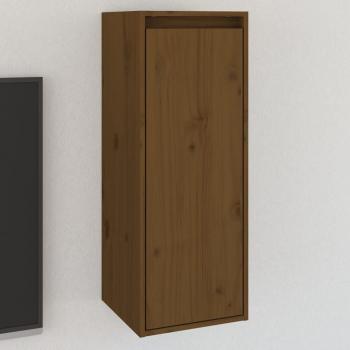 Armario de pared de madera maciza de pino 30x30x80 cm en colores Natural, Blanco, Gris y Marrón Miel - Mueble de Almacenaje Estantería para Oficina, Estudio, Sala de Estar