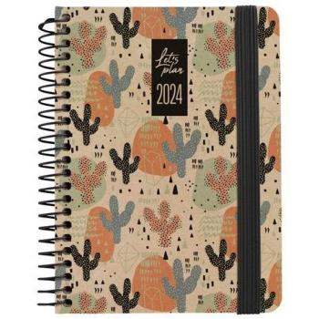 Agenda Grafoplas Nature Marrón 2024 Cactus A6 10 x 15 cm