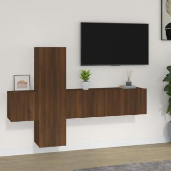 vidaXL Set de muebles para TV 3 piezas madera contrachapada roble marrón 100x30x30 cm, Mueble de salón, Mesa de TV, Mueble tele