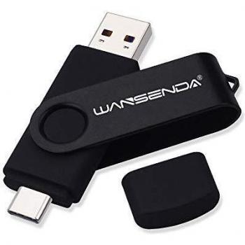 Wansenda TC108 - Memoria USB Tipo C USB 3.0 de 64 GB USB C Pen Drive Dual OTG Flash Drive para Samsung Galaxy S8 / S8 + / S9 / S9 + / S10, Note 8, LG G6, V30, Google Pixel XL