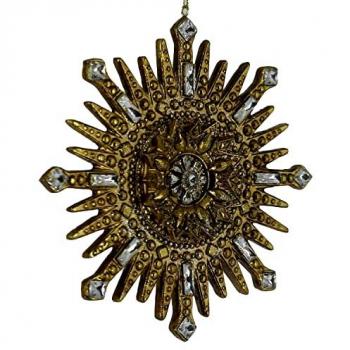 Adorno de Resina Dorada para Árbol de Navidad 16,7x2,1x17,1 cm