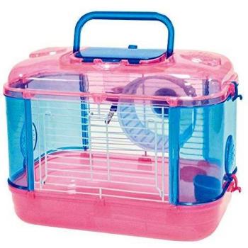 Arquivet Jaula Gomera para roedores pequeños -33 x 21 x 24,5 cm - Casa con Rueda para Hamsters - Incluye Varios Accesorios - Hecha de plástico con una asa para Transporte