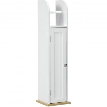 Armario de Baño con Soporte para el Papel Higiénico y Armario de 3 Compartimentos