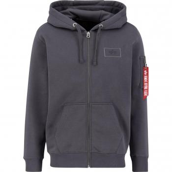 Alpha Industries Vintage Grey Zip-Up Hoodie with Back Print