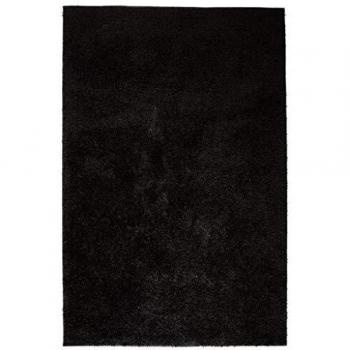 vidaXL Alfombra Shaggy Peluda 140x200cm Negra Decoración Interior Casa y Hogar