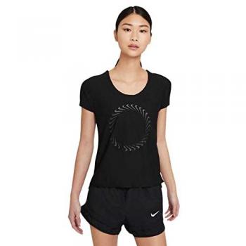 Camiseta Nike de Manga Corta Icon Clash Miler para Mujer, Color Negro