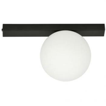 Lámpara de Techo Fit EPIKASA, Acero con Recubrimiento de Polvo y Vidrio, Negro y Blanco, 30x17x14 cm