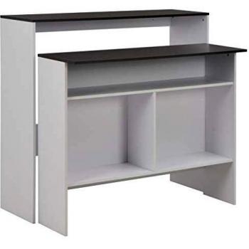 vidaXL Bar Table with 2 Table Tops White and Grey 130x40x120 cm