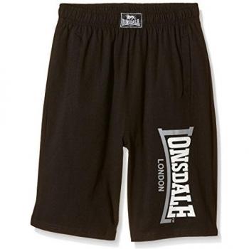 Lonsdale Logo Jam Black and White Sweat Shorts for Men - XXL