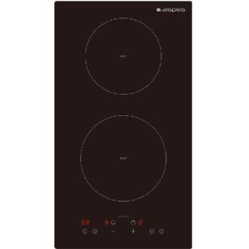 Placa de Inducción Aspes AI2302, 2 Zonas, Potencia Máx 2990W, Control Táctil Slider, Función Turbo, Cristal Negro