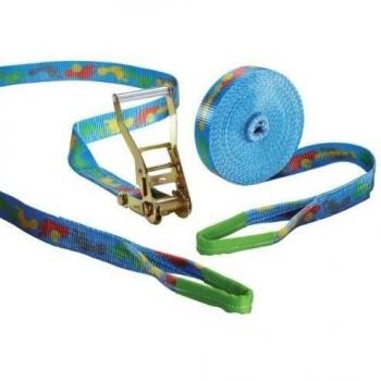 Slackstar Basic Design 2-Piece Slackline Set For Children & Beginners - 15m x 50mm, Design Tootsy