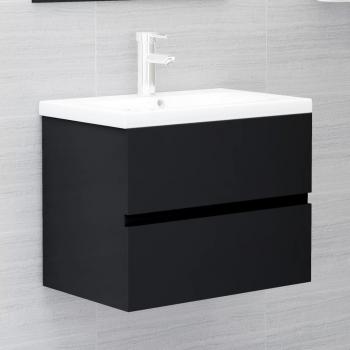 Mueble con lavabo de madera de ingeniería negro Día y Noche