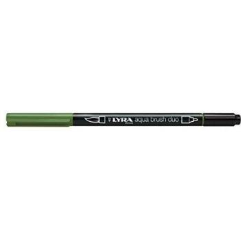 Rotulador Doble Punta Verde Oliva Lyra Aqua Brush