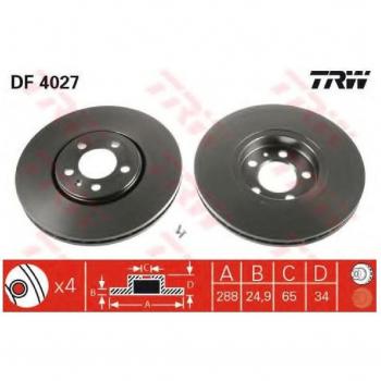 TRW DF4027 Rotores de Discos de Frenos