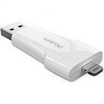 inubes MFI Certificado USB Stick con Lightning macho para ampliación de memoria para iPhone, iPad, iPod con 32 GB y 64 GB, en color blanco