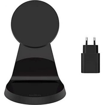 Belkin WIB003vfBK Soporte magnético de carga inalámbrica, compatible con MagSafe para la serie iPhone 12 y otros dispositivos habilitados con MagSafe, Negro