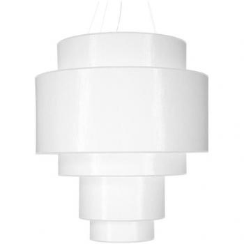 Lámpara Colgante Reflexion 80cm Acero con Tela Blanca E27 para 7 Bombillas LED Suspendida